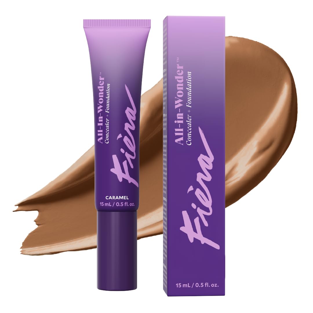 Fièra All-In-Wonder™ Concealer + Foundation – Full-Coverage, Crease-Proof, Hydrating Formula for Mature Skin, Blurs Fine Lines & Dark Circles, Radiant Second-Skin Finish – Beige, 0.5 FL. OZ. / 15 ML