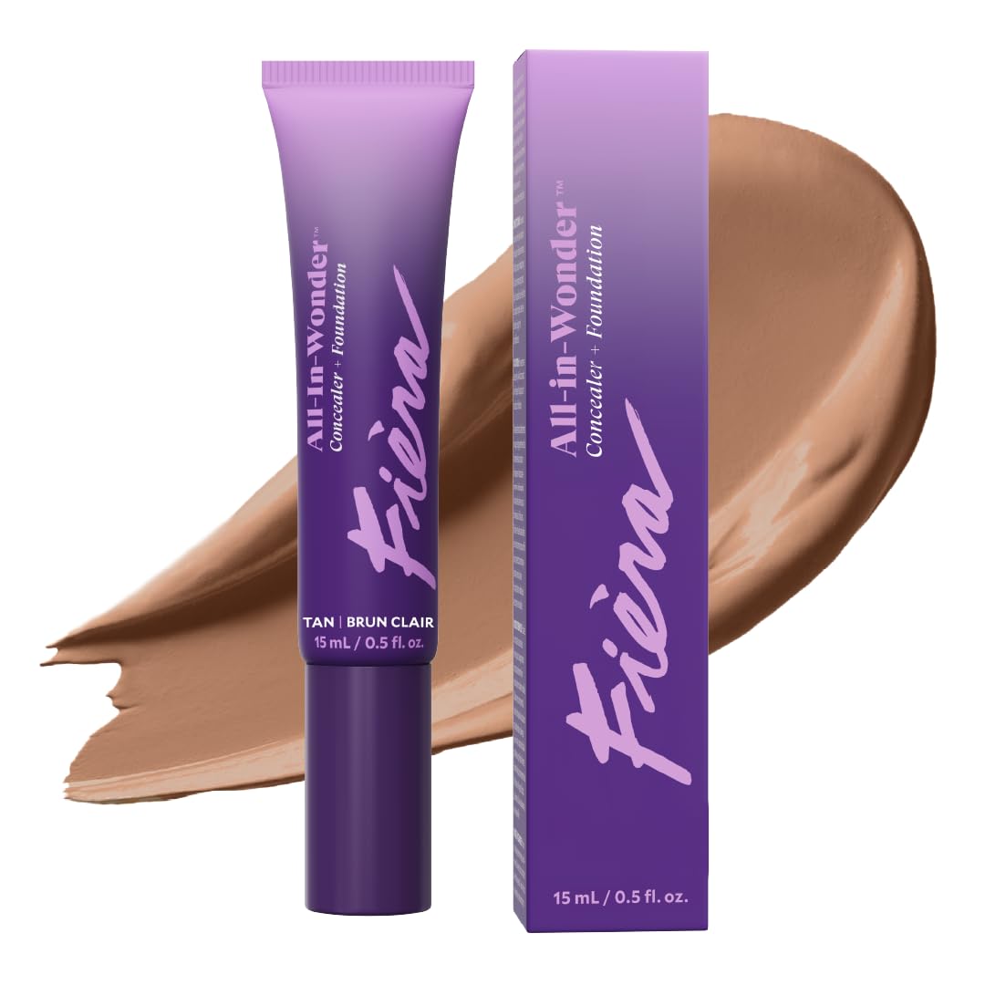 Fièra All-In-Wonder™ Concealer + Foundation – Full-Coverage, Crease-Proof, Hydrating Formula for Mature Skin, Blurs Fine Lines & Dark Circles, Radiant Second-Skin Finish – Beige, 0.5 FL. OZ. / 15 ML