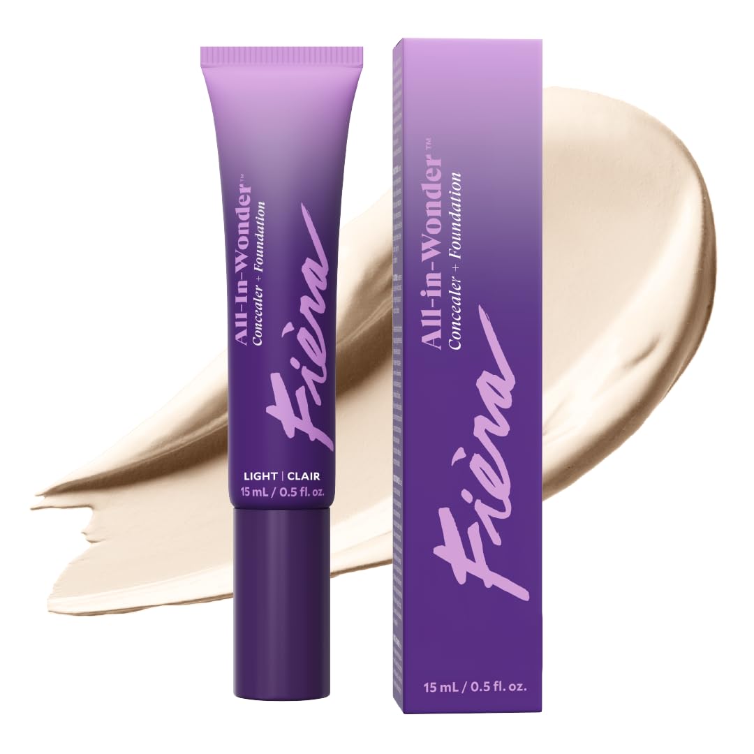 Fièra All-In-Wonder™ Concealer + Foundation – Full-Coverage, Crease-Proof, Hydrating Formula for Mature Skin, Blurs Fine Lines & Dark Circles, Radiant Second-Skin Finish – Beige, 0.5 FL. OZ. / 15 ML