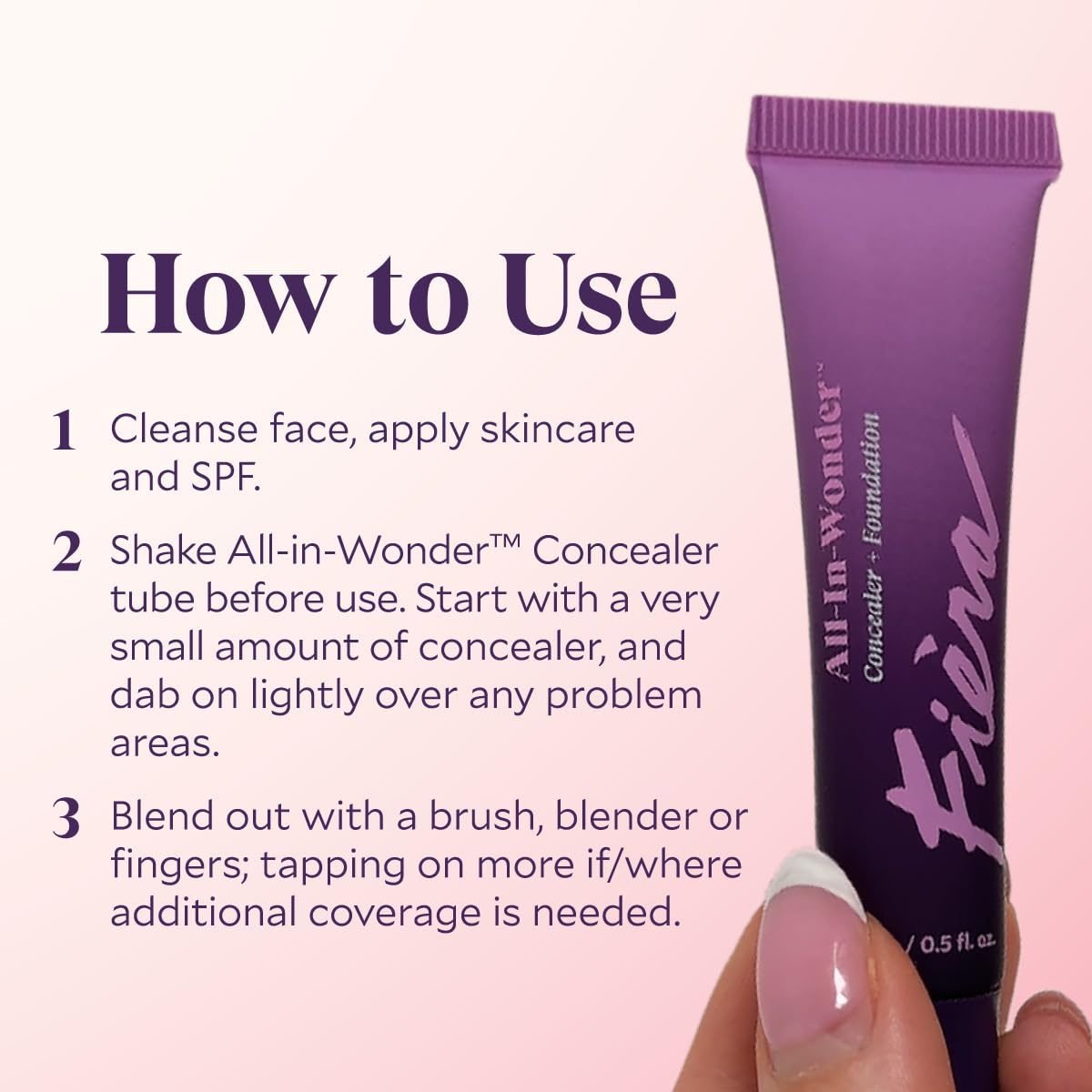Fièra All-In-Wonder™ Concealer + Foundation – Full-Coverage, Crease-Proof, Hydrating Formula for Mature Skin, Blurs Fine Lines & Dark Circles, Radiant Second-Skin Finish – Beige, 0.5 FL. OZ. / 15 ML