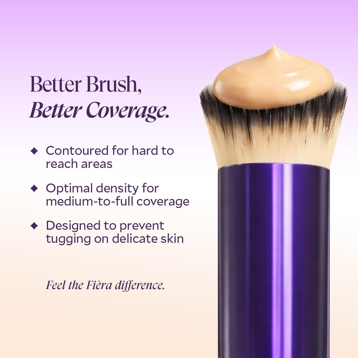 Fièra Luxury Concealer & Foundation (Dark) + Expert Brush – Full-Coverage, Anti-Aging System for Mature Skin