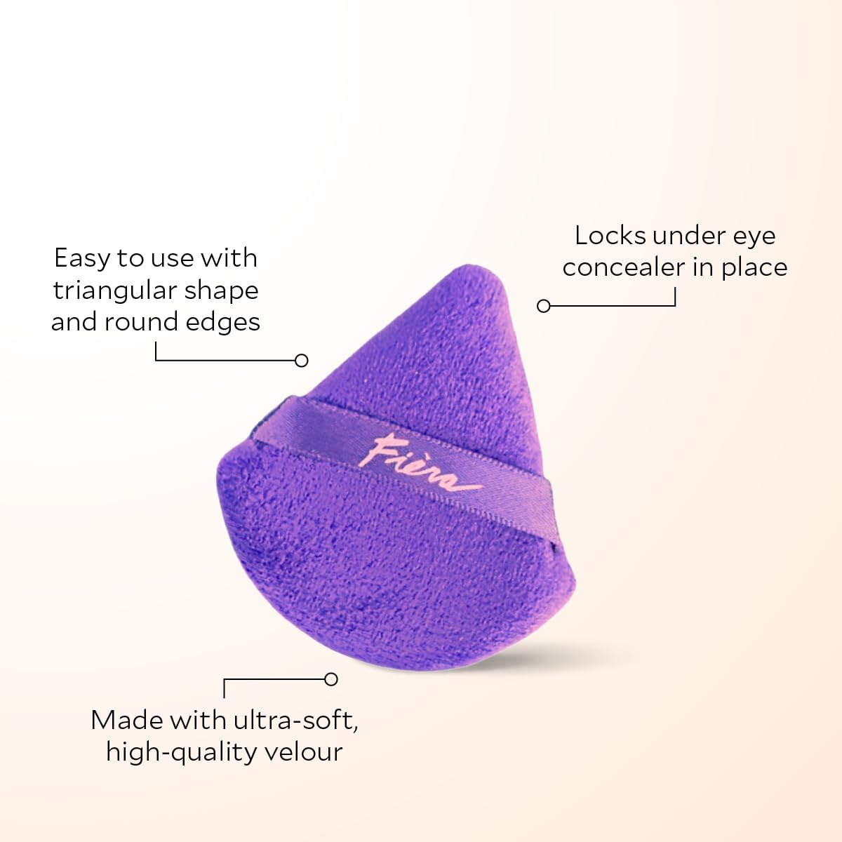 Triangular Velour Powder Puff for Face Makeup – Soft Luxury Puff for Loose & Pressed Powder, Under Eye & T-Zone Application – Flawless, Precise & Portable Makeup Tool