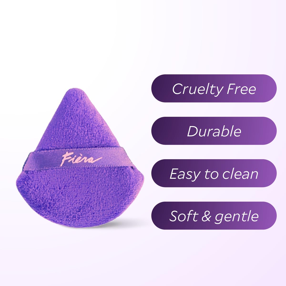 Triangular Velour Powder Puff for Face Makeup – Soft Luxury Puff for Loose & Pressed Powder, Under Eye & T-Zone Application – Flawless, Precise & Portable Makeup Tool