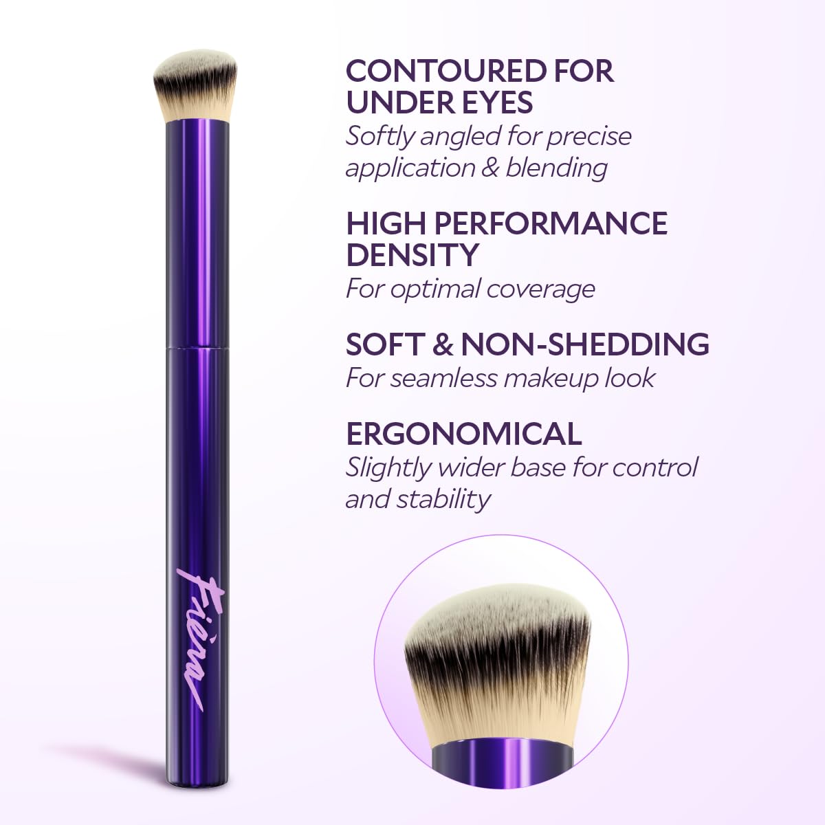 Fièra Luxury Concealer & Foundation (Dark) + Expert Brush – Full-Coverage, Anti-Aging System for Mature Skin