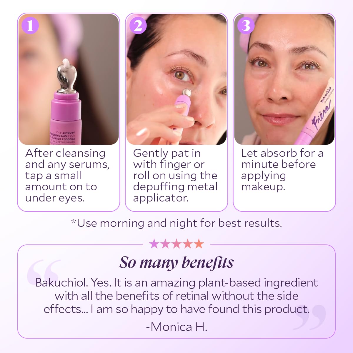 FIÈRA Bakuchiol Firming Eye Cream - Designed Specifically For Mature Skin - Targets Wrinkles, Anti-Aging, Dark Spots, and Fine Lines - Hydrating and Rejuvenating Formula - 15 ML / 0.5 FL. OZ.