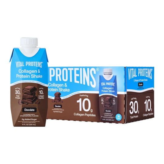 Vital Proteins Collagen Protein Shake, Chocolate, 18 pack.